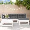 vidaXL 5 Piece Garden Lounge Set White Solid Wood Pine