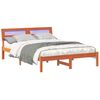 vidaXL Bed Frame with Headboard Wax Brown 140 x 190 cm Solid Pine Wood