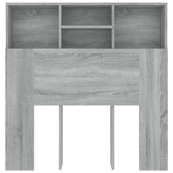 vidaXL Headboard Cabinet Grey Sonoma 100x19x103.5 cm