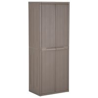 vidaXL Garden Storage Cabinet Brown 65x45x172 cm PP Wood Look