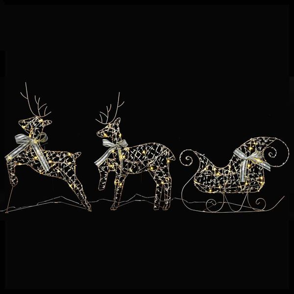 vidaXL LED Reindeers with 60 LEDs 3 pcs Warm White PET