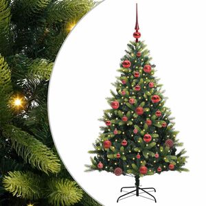 vidaXL Artificial Hinged Christmas Tree 150 LEDs Green 150 cm