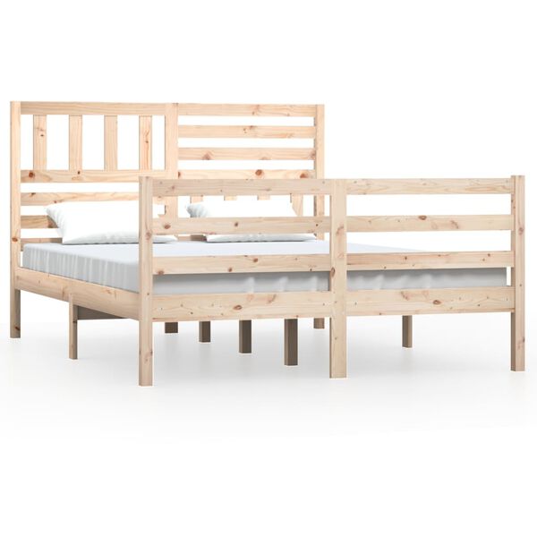 vidaXL Bed Frame without Mattress 150x200 cm King Size King Size Solid Wood