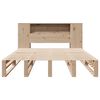 vidaXL Bookcase Bed without Mattress 135x190 cm Double Solid Wood