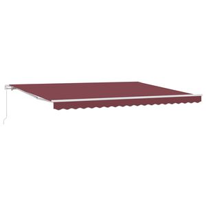 vidaXL Manual Retractable Awning Burgundy 450x300 cm