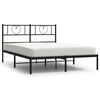 vidaXL Metal Bed Frame without Mattress with Headboard Black 120x200cm