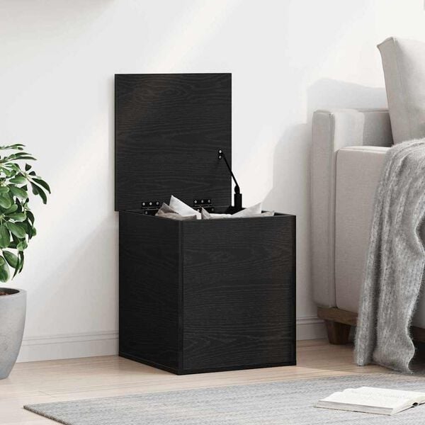 vidaXL Storage Box Black Oak 40 x 42 x 46 cm Engineered Wood