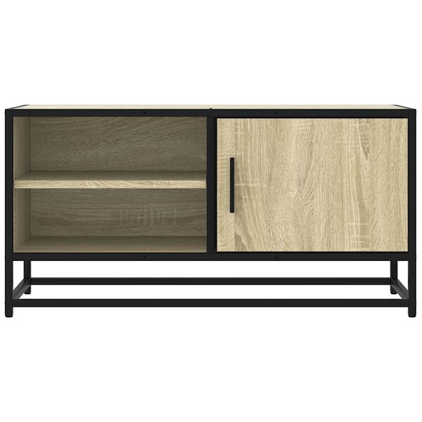 vidaXL TV Cabinet Sonoma Oak 80x34.5x40 cm Engineered Wood and Metal