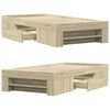 vidaXL Bed Frame without Mattress Sonoma Oak 90x190 cm Single Engineered Wood