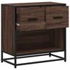 vidaXL Bedside Cabinet Brown Oak 60x31x60 cm Engineered Wood and Metal