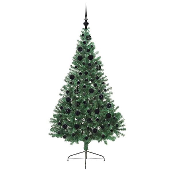 vidaXL Artificial Pre-lit Christmas Tree Green 180 cm PVC