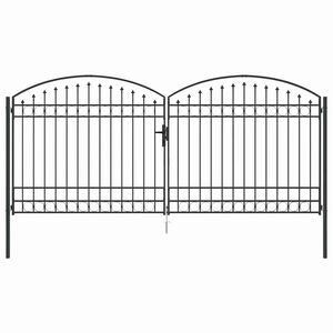 vidaXL Fence gate with Lock Grey 400 x 175 cm Steel