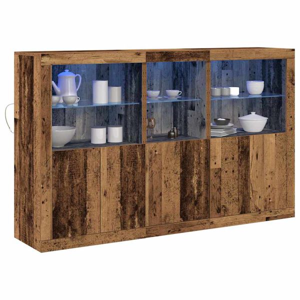 vidaXL LED Sideboard Old Wood 162 x 37 x 100 cm Engineered Wood