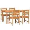vidaXL 5 Piece Garden Dining Set Solid Wood Teak