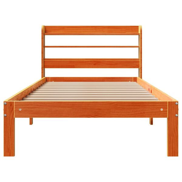 vidaXL Bed Frame without Mattress Wax Brown 100x200 cm Solid Wood Pine