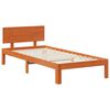 vidaXL Bed Frame with Headboard 2 pcs Wax Brown Solid Pine Wood