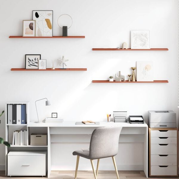 vidaXL Wall Shelf with Shelf 4 pcs Red 115 x 9 x 3 cm Engineered Wood