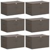 vidaXL Storage Box 6 pcs Non-woven fabric 60 x 43 x 35 cm 90.3 L Grey