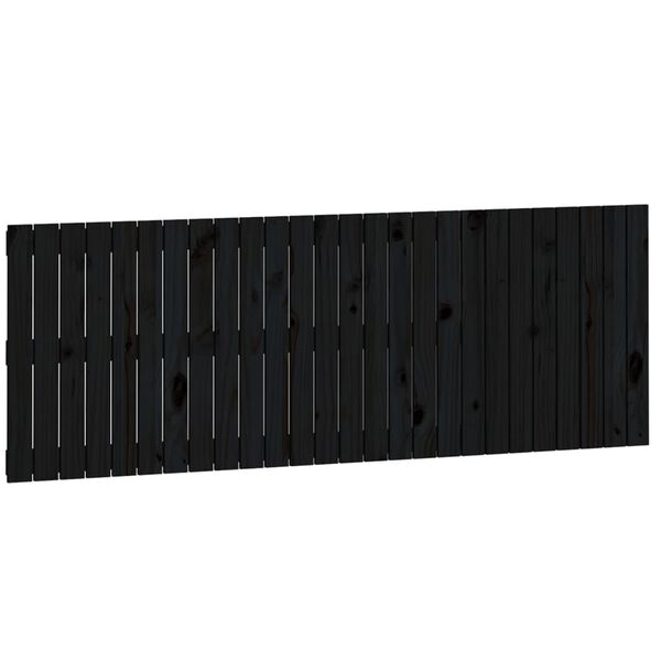 vidaXL Wall Headboard Black 166x3x60 cm Solid Wood Pine