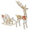 vidaXL Reindeer Pull Sleigh LOVIISA 450 LEDs Warm White