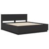 vidaXL Bed Frame with Headboard Black 200 x 200 cm Engineered Wood