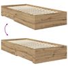 vidaXL Bed Frame with Drawer Artisan Oak 90 x 190 cm Engineered Wood
