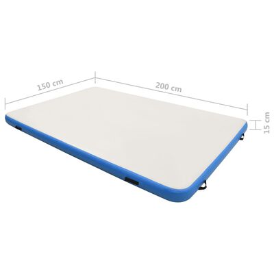 vidaXL Inflatable Floating Deck Blue and White 200x150x15 cm