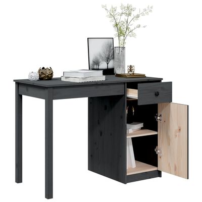 vidaXL Desk Grey 100x50x75 cm Solid Wood Pine