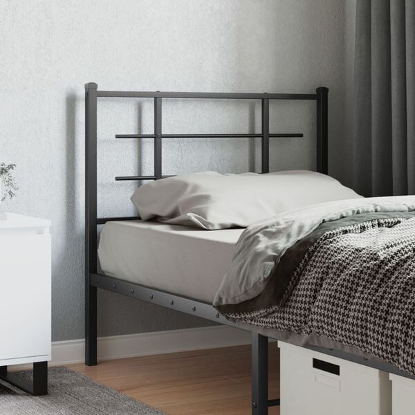 vidaXL Metal Replace Headboard Black 100 cm