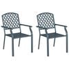 vidaXL Garden Chair 2 pcs Anthracite Steel