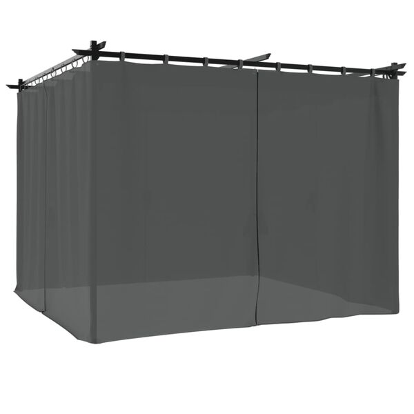 vidaXL Gazebo with Curtains Anthracite 3x3 m Steel