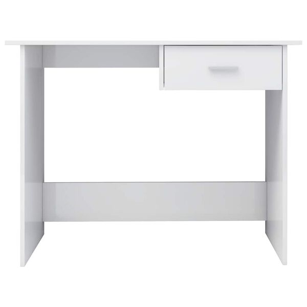 vidaXL Desk High Gloss White 100x50x76 cm Engineered Wood