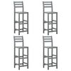 vidaXL Bar Stool | Set of 4 | Grey | Solid Acacia Wood | Counter Height