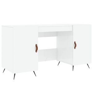 vidaXL Desk High Gloss White 140x50x75 cm Engineered Wood