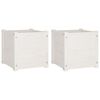vidaXL Garden Planters 2 pcs White 40x40x40 cm Solid Wood Pine