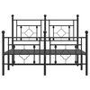vidaXL Metal Bed Frame without Mattress with Footboard Black 120x190cm