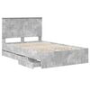 vidaXL Bed Frame with Drawer Concrete Grey 120 x 190 cm Engineer Wood