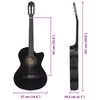 vidaXL Western Classical Cutaway Guitar with Equalizer 6 Strings Black