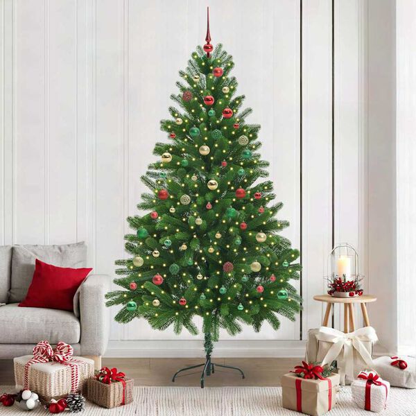 vidaXL Christmas Tree with 300 LEDs with Stand Green 210 cm PE
