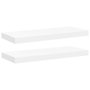 vidaXL Floating Wall Shelves 2 pcs White 60x23.5x3.8 cm MDF