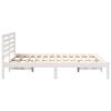 vidaXL Bed Frame with Headboard White 120 x 200 cm Solid Pine Wood