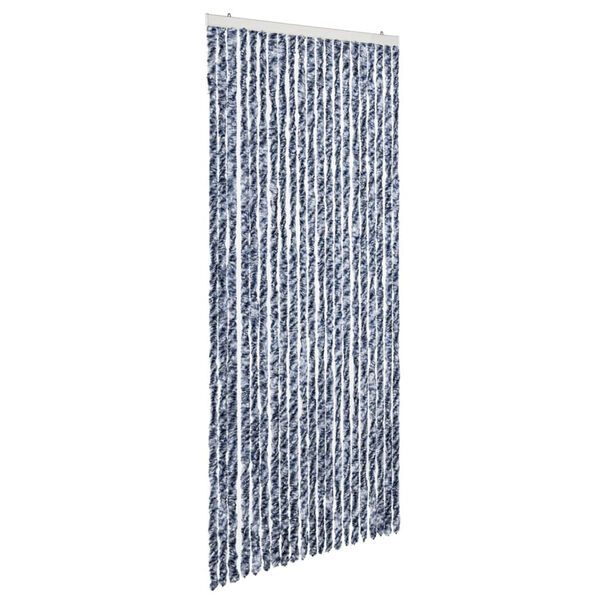 vidaXL Insect Curtain Blue, White and Silver 90x220 cm Chenille