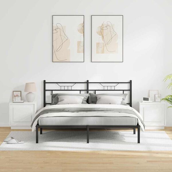 vidaXL Bedside Cabinet 2 pcs White 44 x 34.5 x 45 cm Engineered Wood