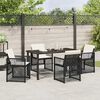vidaXL Garden Dining Set 5 pcs Black Poly Rattan