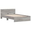 vidaXL Bed Frame with Headboard and LED Grey Sonoma 140x190 cm