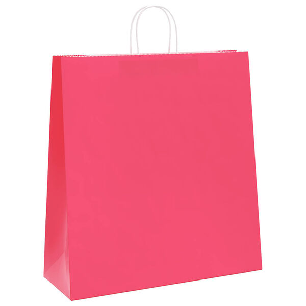vidaXL Paper Bags 250 pcs with Handles Pink 45x17x48 cm