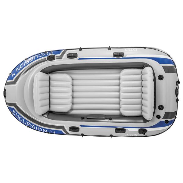 Intex Inflatable Boat Set Excursion 4 with Trolling Motor and Bracket