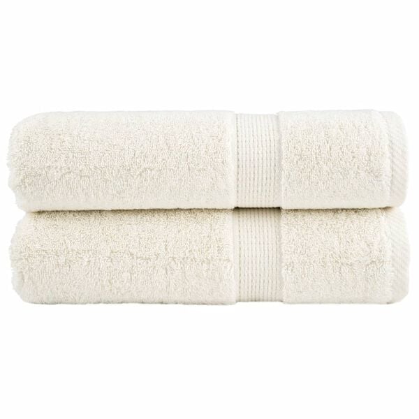 vidaXL Premium Bath Towels "SOLUND" 2 pcs Cream 100x150 cm 600 gsm