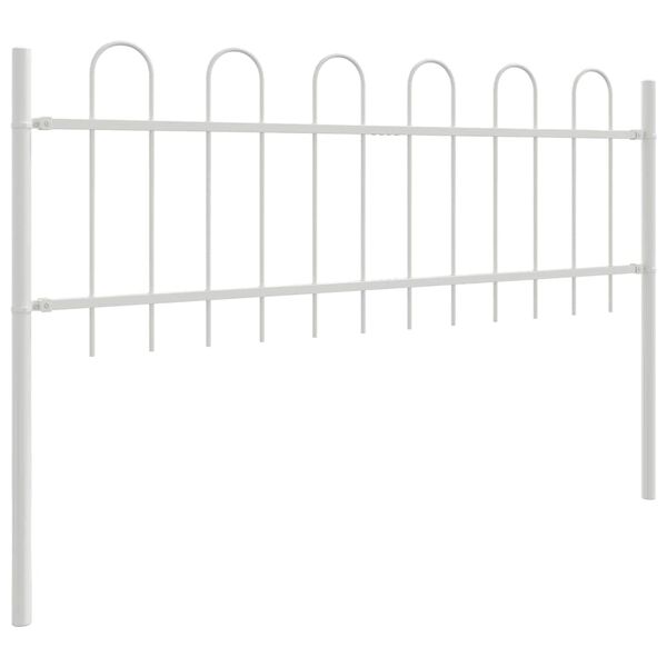 vidaXL Garden Fence 6 pcs White 10.2 x 0.6 m Powder-coated Steel