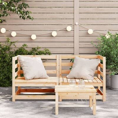 vidaXL Garden Sofas Corner 2 pcs 70x70x67 cm Solid Wood Pine